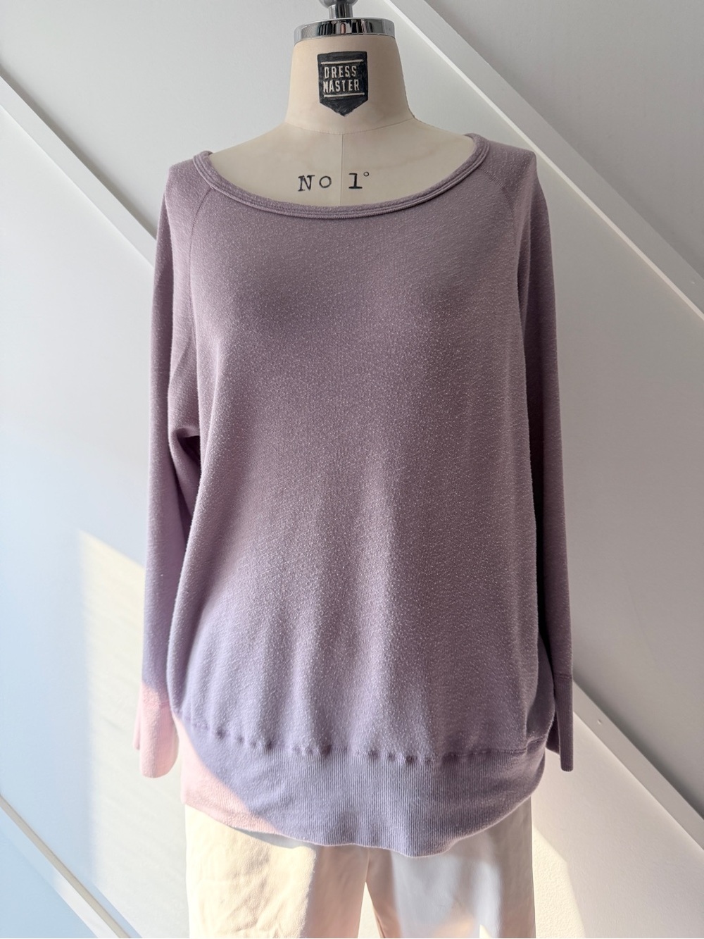 James Perse Vintage French Terry Raglan Sweat Top 3 L | Relaxed Sweatshirt